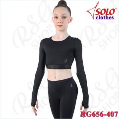 Crop top long sleeve shirt Solo col. black Art. RG656.407