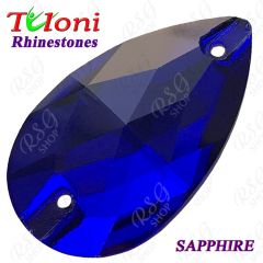 Rhinestones Tuloni 10 pcs Sapphire 18x10/28x17 Pear Sew-On Flat Back