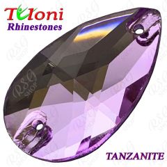 Rhinestones Tuloni 10 pcs Tanzanite 18x10/28x17 Pear Sew-On Flat Back
