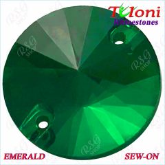 Strass Tuloni 10 pcs Emerald Round Sew-On Flat Back