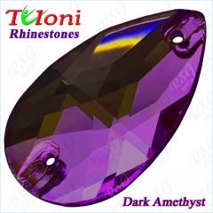 Rhinestones Tuloni 10 pcs Dark Amethyst Pear Sew-On Flat Back