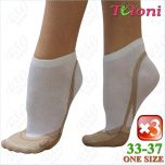3 x RG Socks-Half-Shoes Tuloni Logo One-Size 33-37 col. White THS1096-3W
