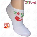 3x Pair RSG Socks Tuloni Logo col. White-Coral Art. T0973-3C