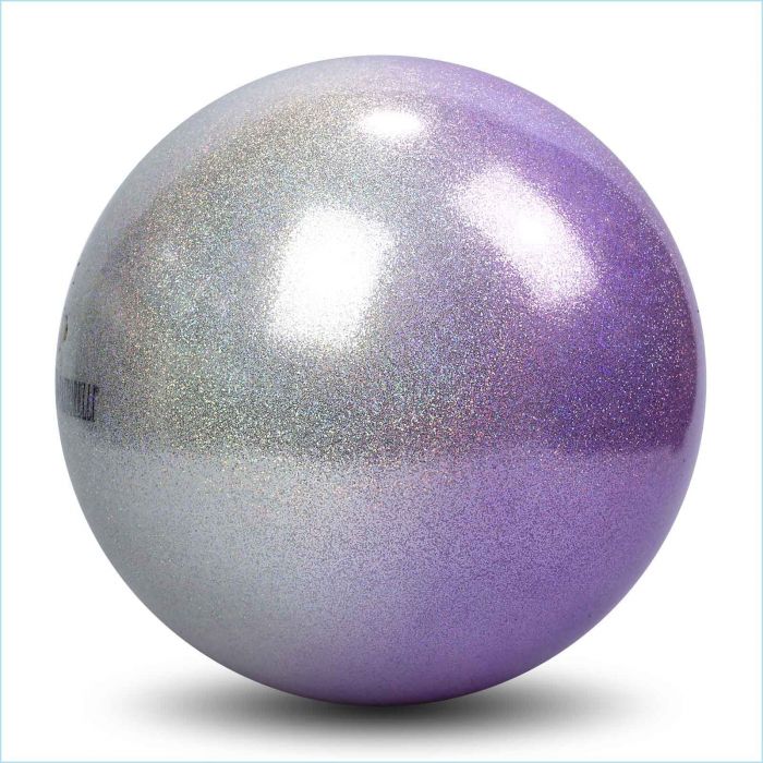 Мяч Pastorelli цв. Серебро / Сиреневый Glitter HV FIG