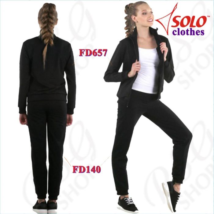 Training jacket with stand-up collar Solo col. Black FD657.839