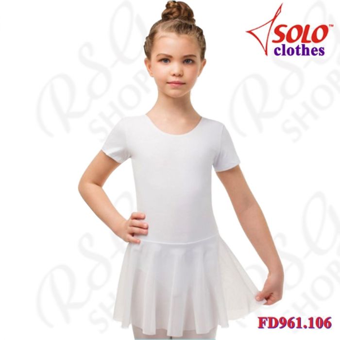 Cap Sleeve Skirted Leotard Solo Cotton col. White FD961.106