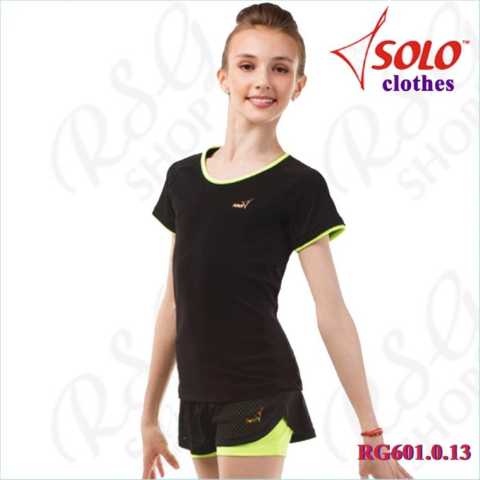 T-Shirt Solo Cotton Black-Lime Neon RG601.0.13