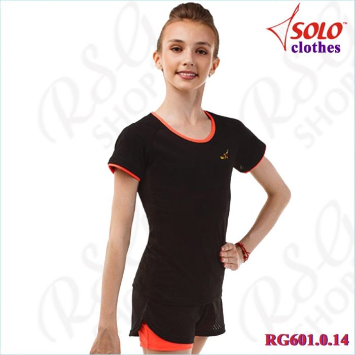 T-Shirt Solo Cotton Black-Orange RG601.0.14