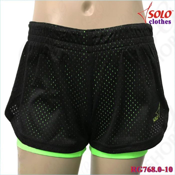 Pantaloncini a doppio Solo Black-Neon Green RG768.0-10