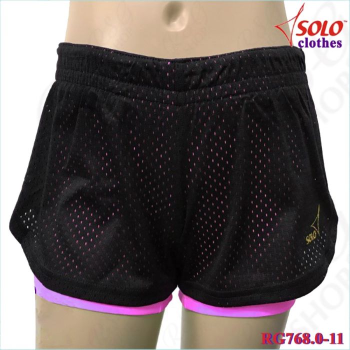 Двойные шорты Solo Black-Neon Pink RG768.0-11