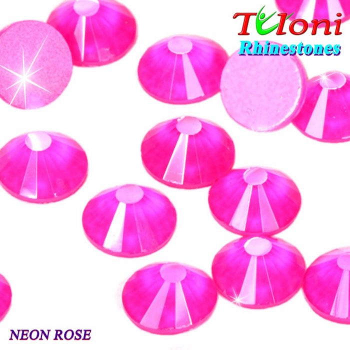 Strass Tuloni Neon Rose No HotFix Flat Back
