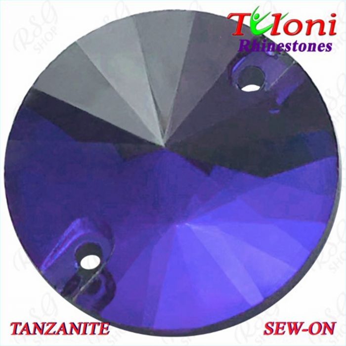 Стразы Tuloni 10 pcs col. Tanzanite Round Sew-On Flat Back