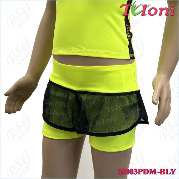 Double shorts Tuloni mesh SH03 col. Yellow Art. SH03PDM-BLY