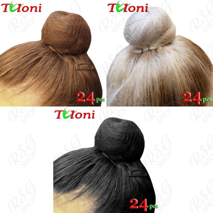 24 x Filet à cheveux invisible Tuloni Blonde/Brown/Black