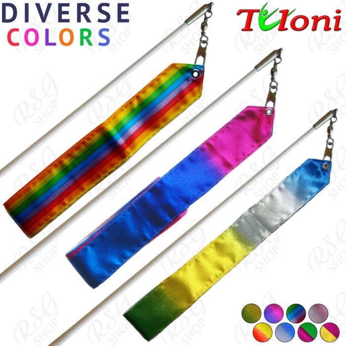 White stick Tuloni 60cm & multicolored ribbon 5/6m
